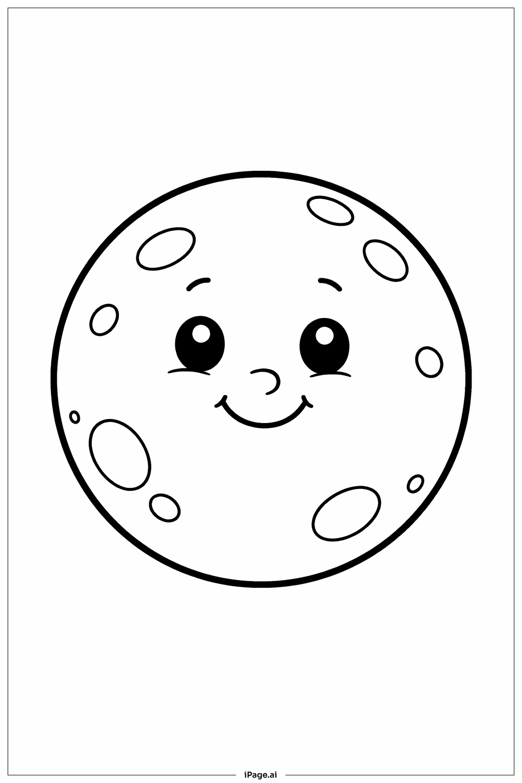  Halloween-Mond mit Gesicht Ausmalseite 