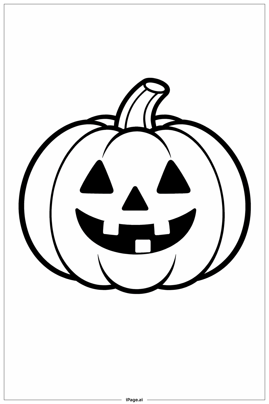  Halloween lachender Kürbis Ausmalseite 