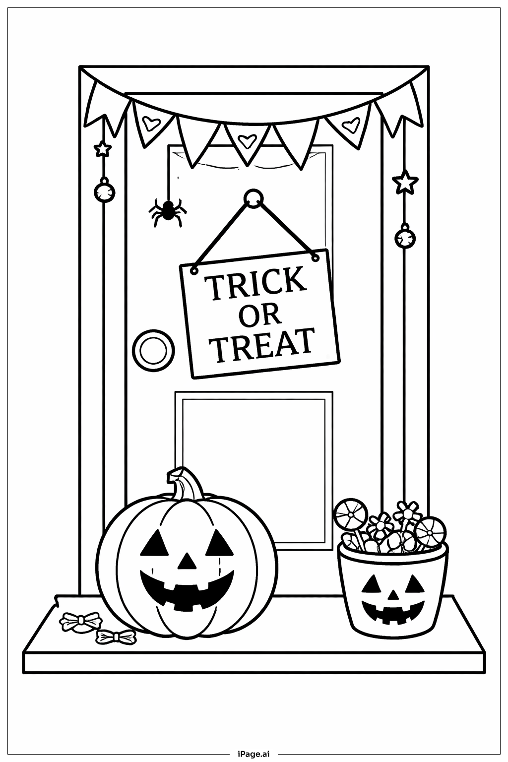 Halloween Süßes oder Saures Tür