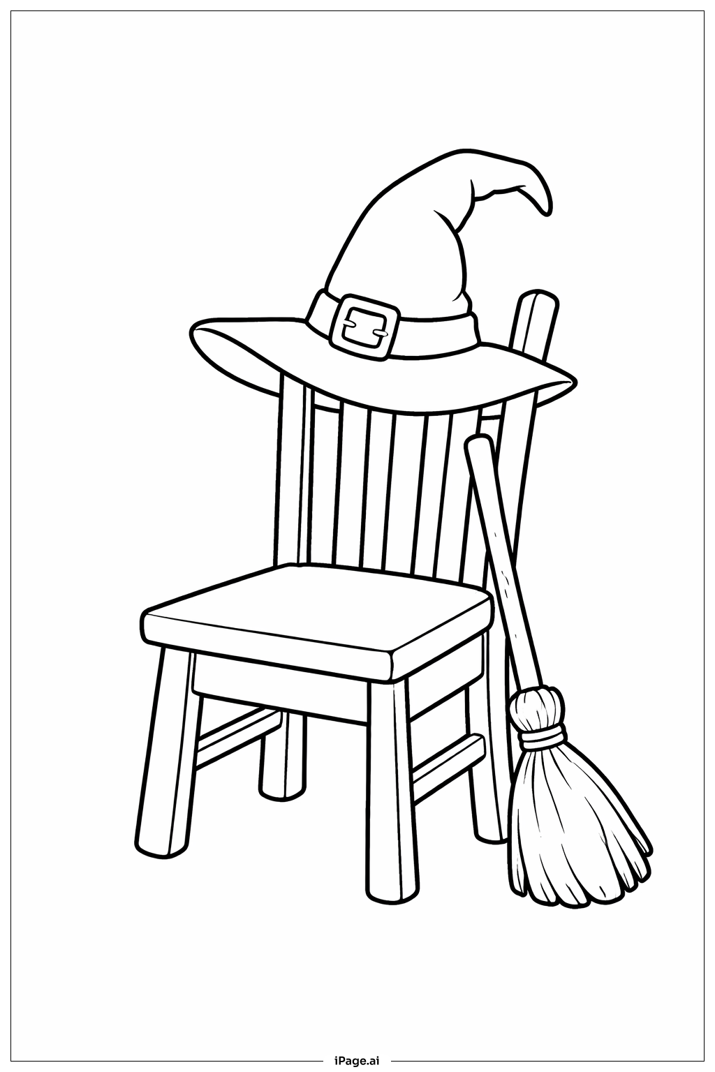 Halloween Hexenhut auf dem Stuhl