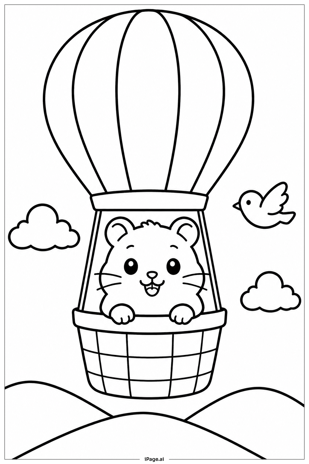 Hamster dans une montgolfière