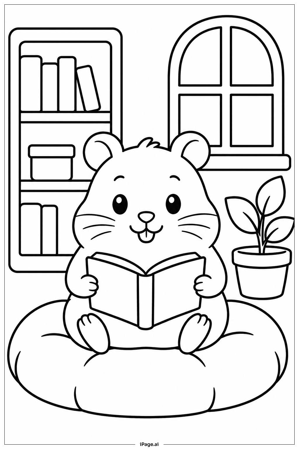 Hamster Reading Book