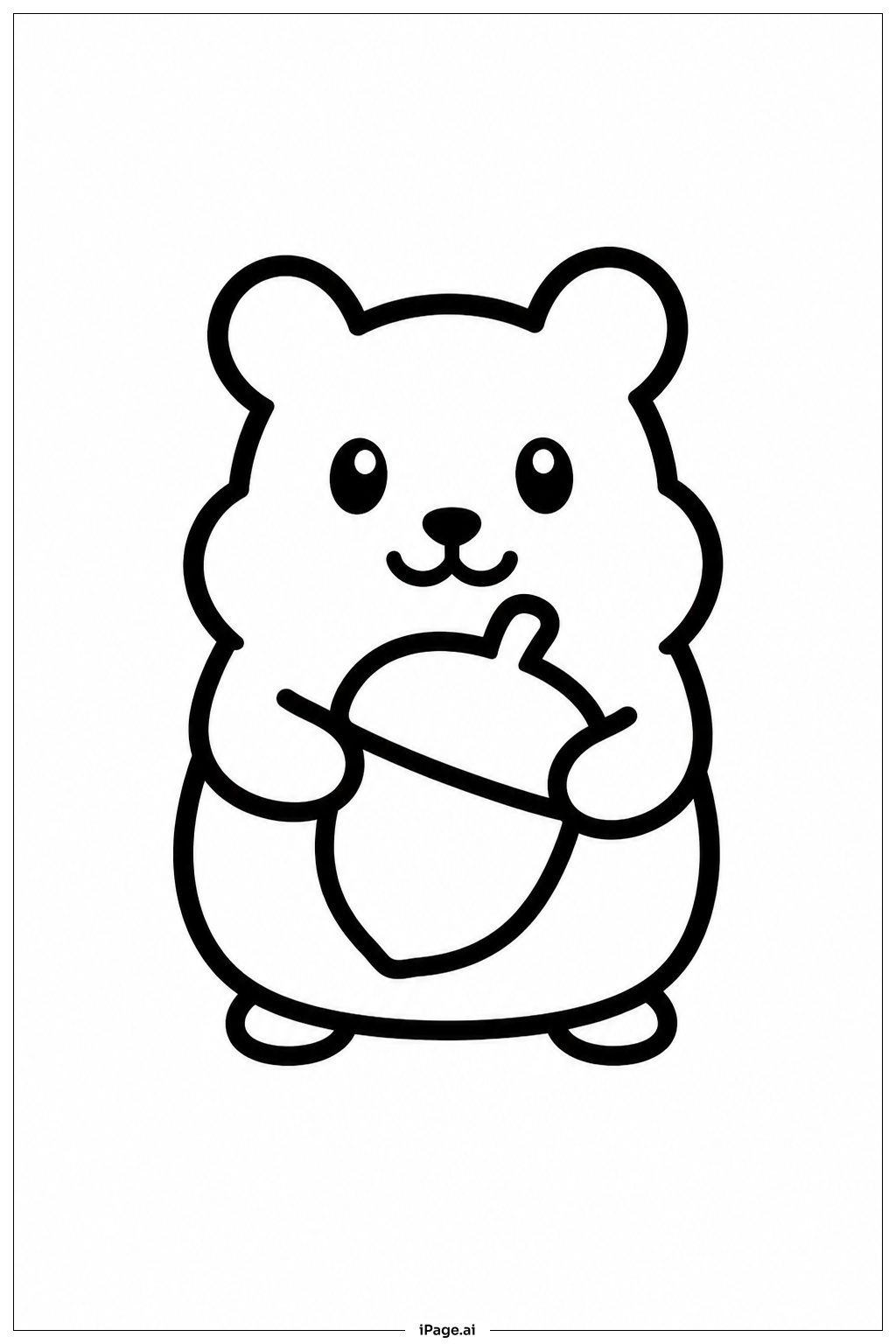 Página para colorir de Hamster Com Bolota