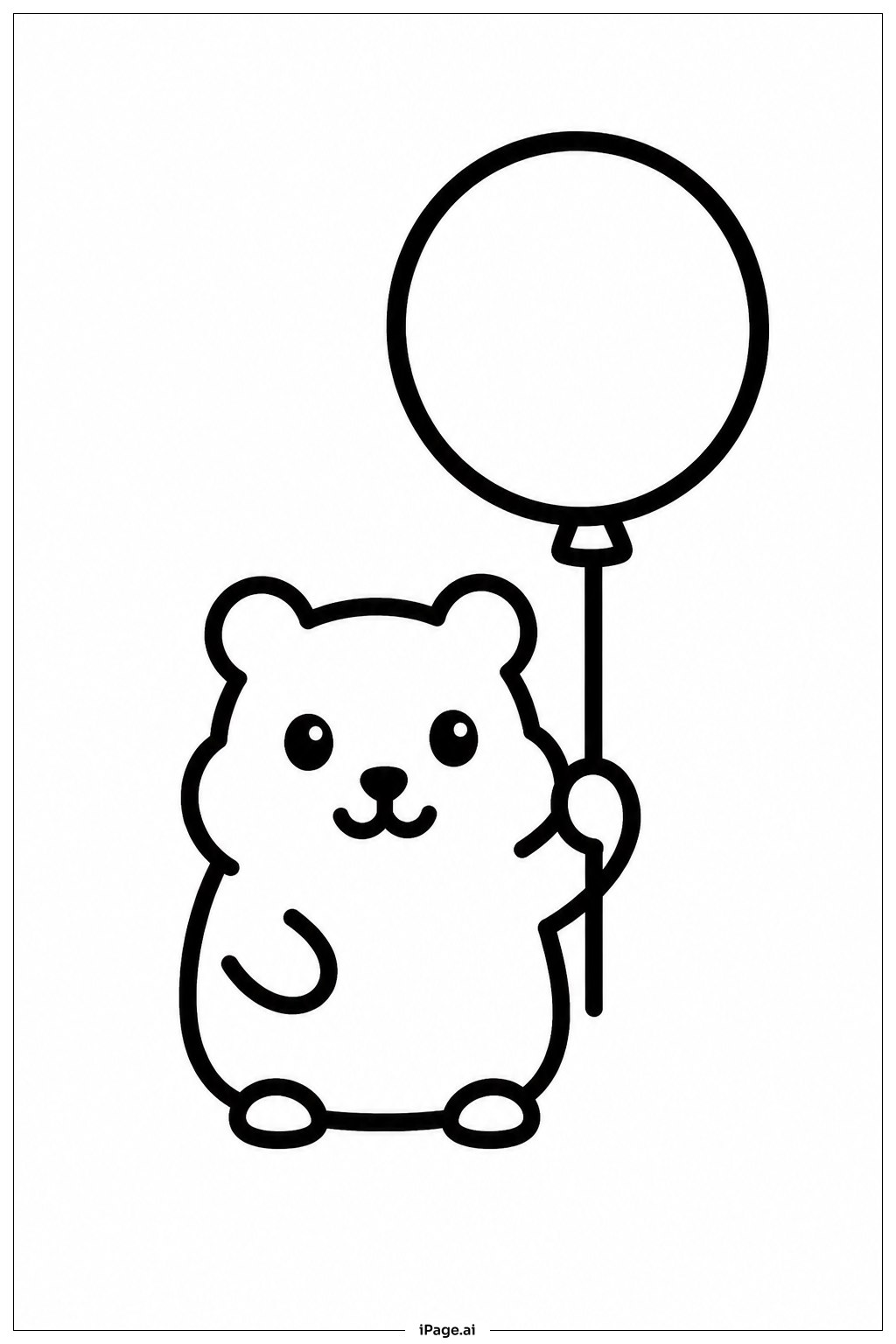 Página para colorear de Hámster con globo