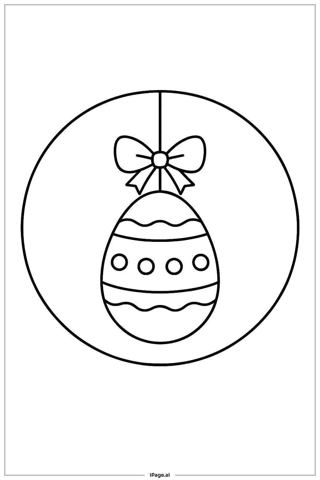  悬挂复活节彩蛋填色页 