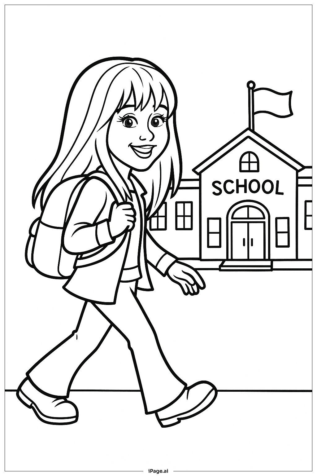 Hannah Montana At School Coloring Page