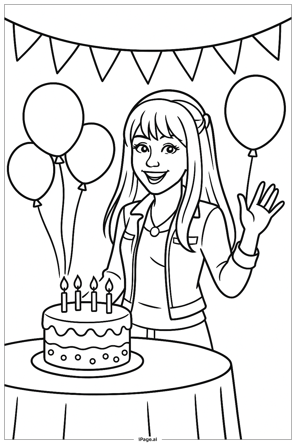 Hannah Montana Birthday Party Coloring Page