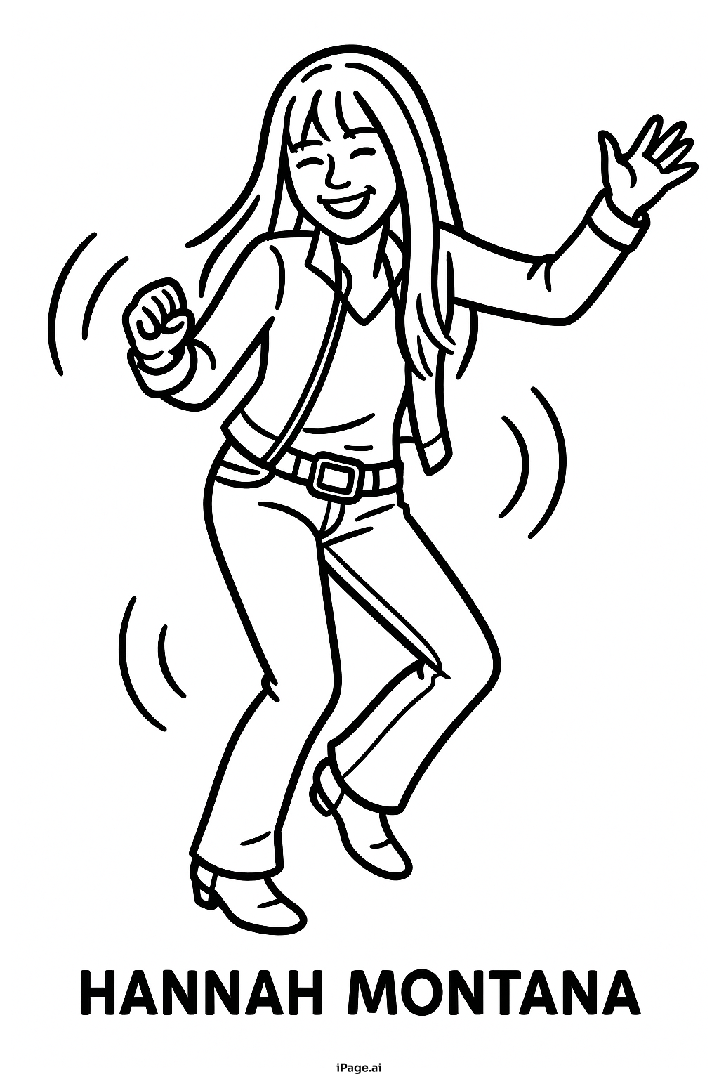 Hannah Montana Dancing Coloring Page