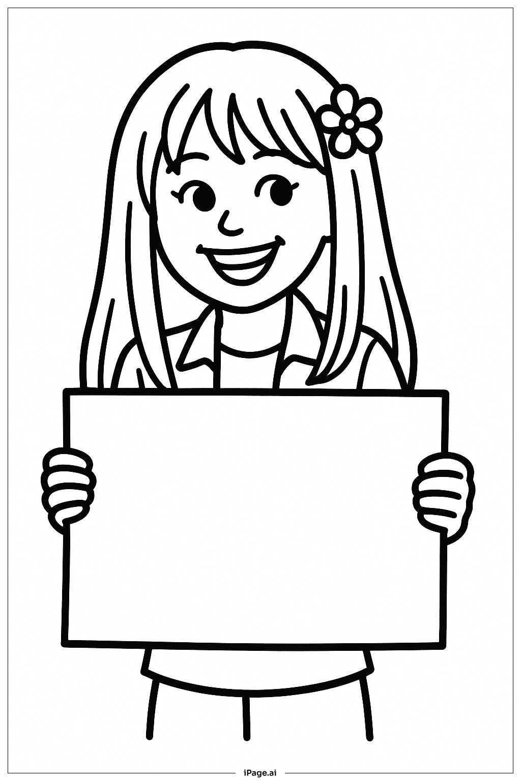 Hannah Montana Holding Sign Coloring Page
