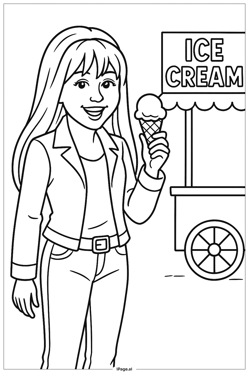 Hannah Montana Ice Cream Coloring Page