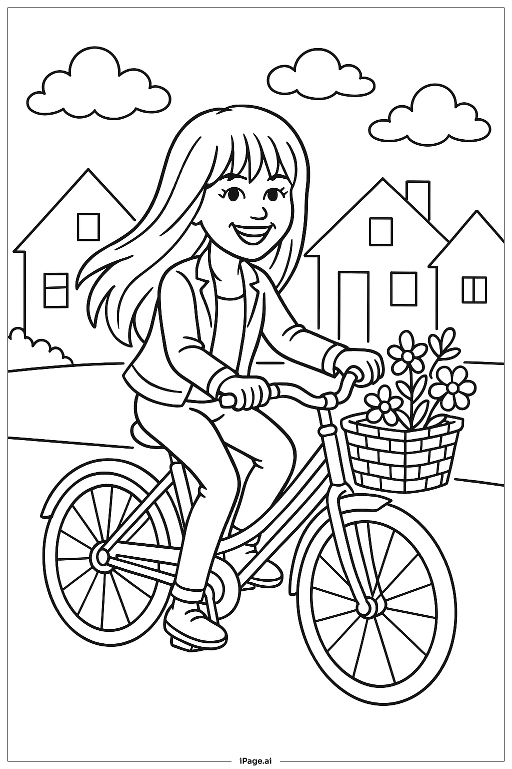 Hannah Montana On Bike Coloring Page