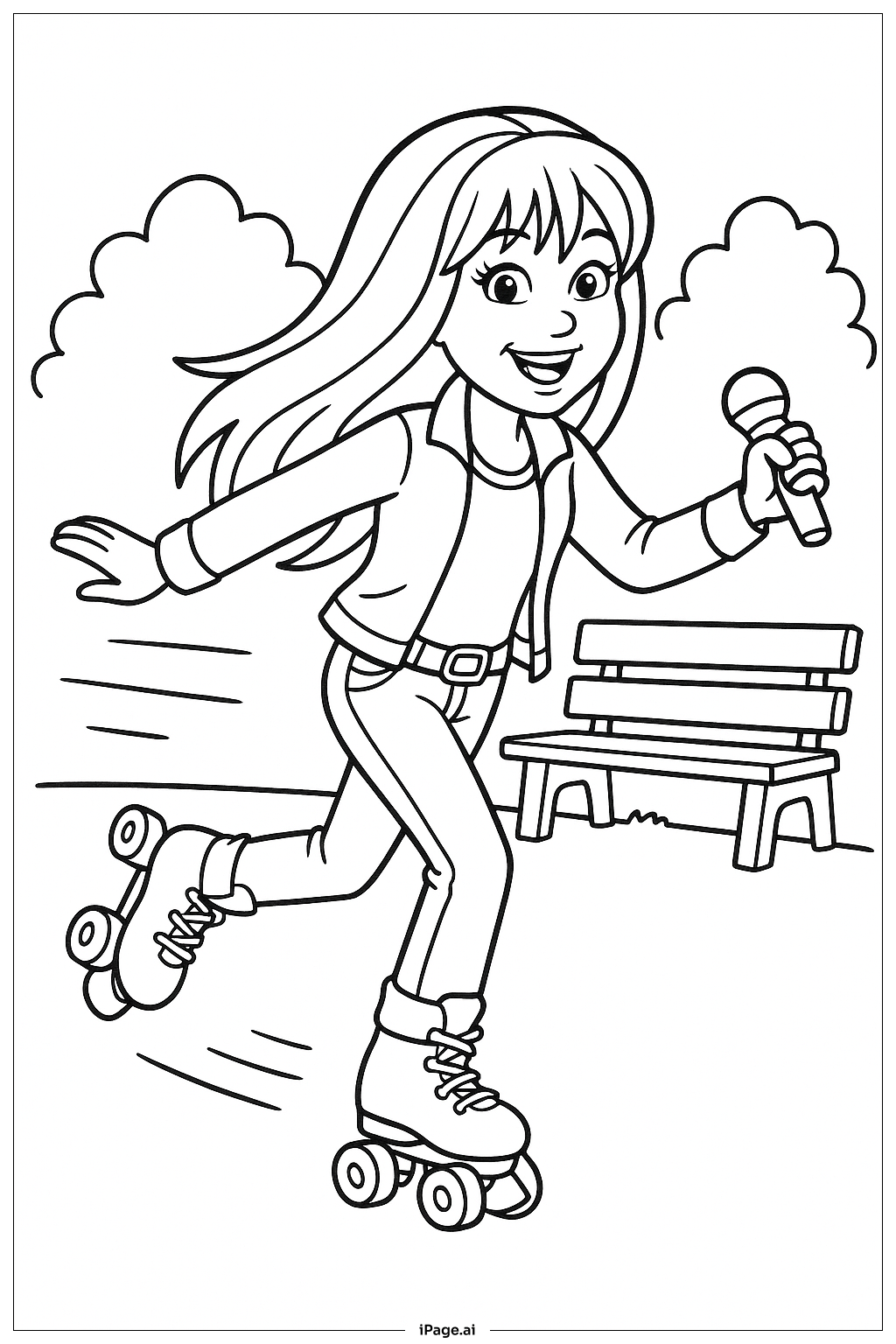 Hannah Montana Skating Coloring Page