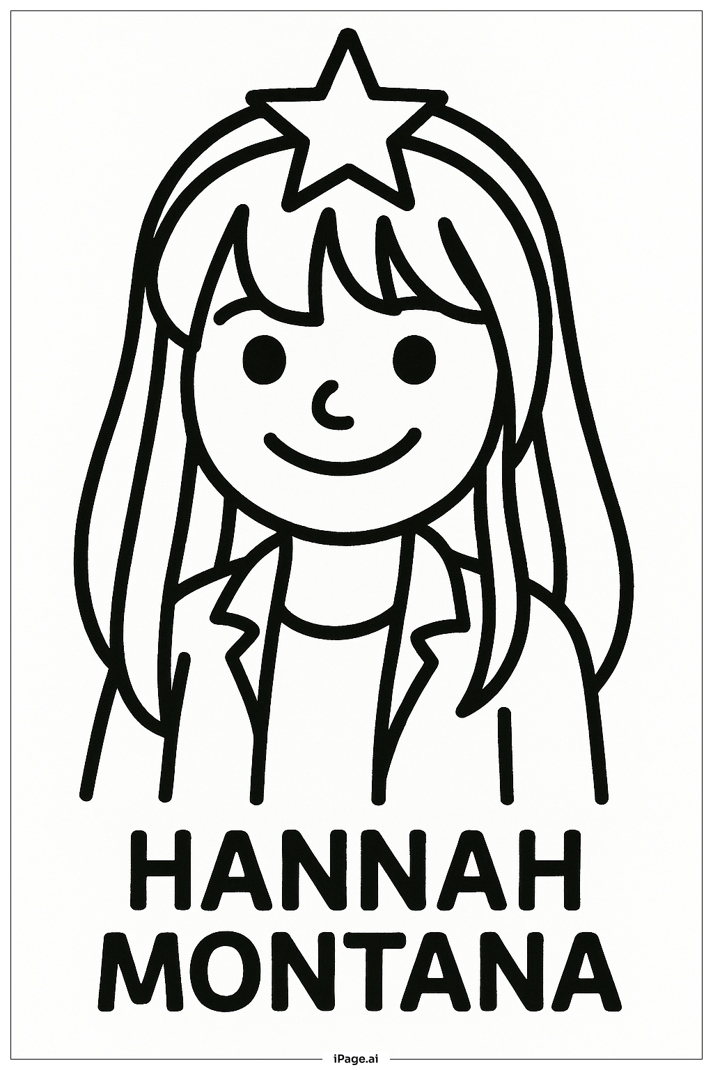 Hannah Montana Star Headband Coloring Page