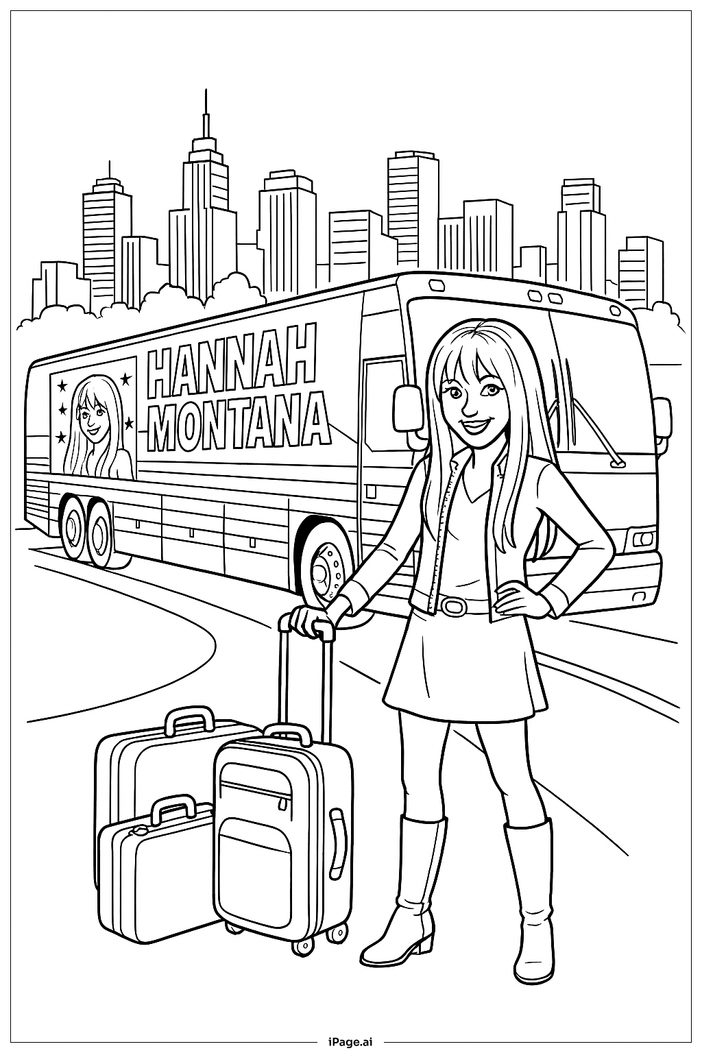 Hannah Montana Tour Bus Coloring Page