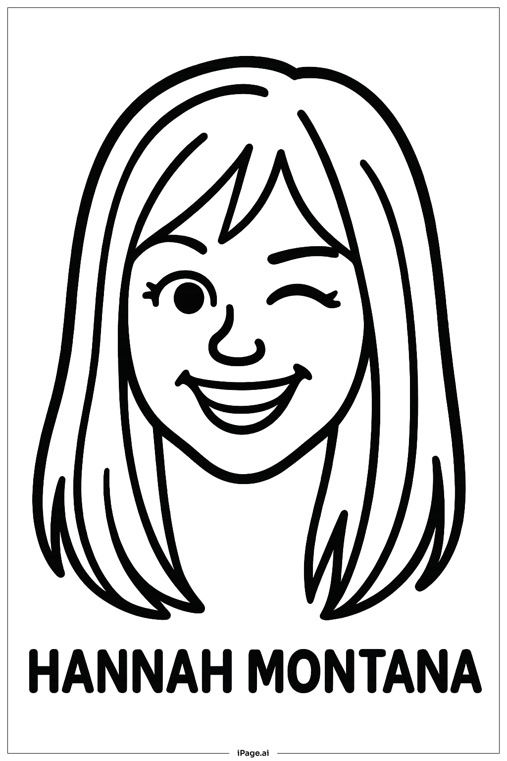 Hannah Montana Winking Coloring Page
