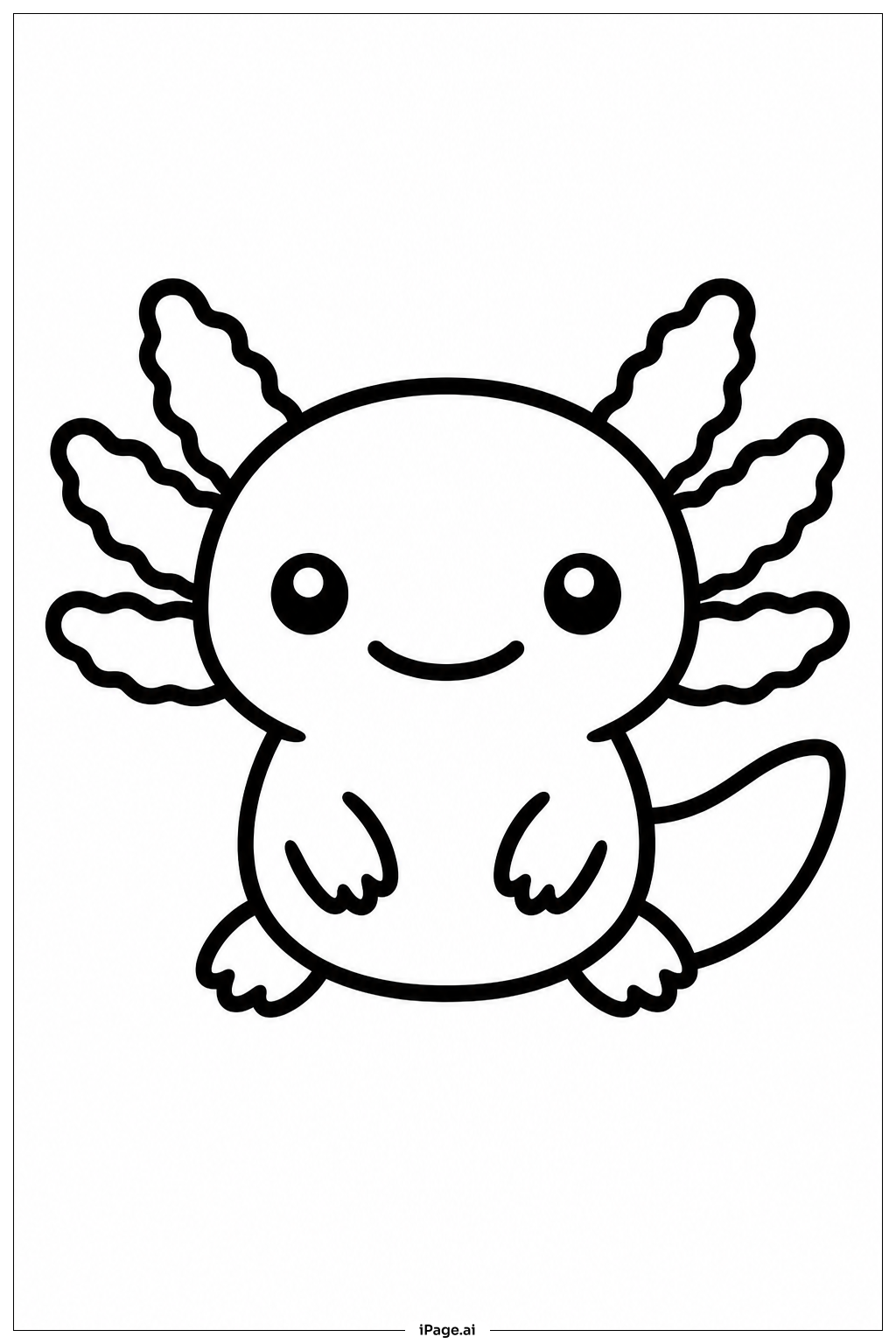 ハッピーアホロートルの塗り絵ページ