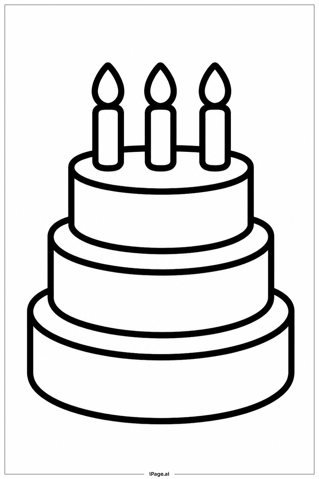  생일 케이크 색칠공부 페이지 