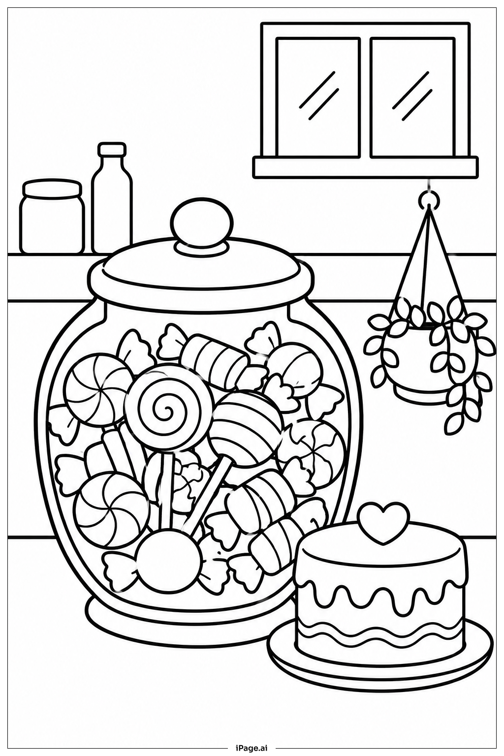  Happy Birthday Candy Jar Ausmalseite 
