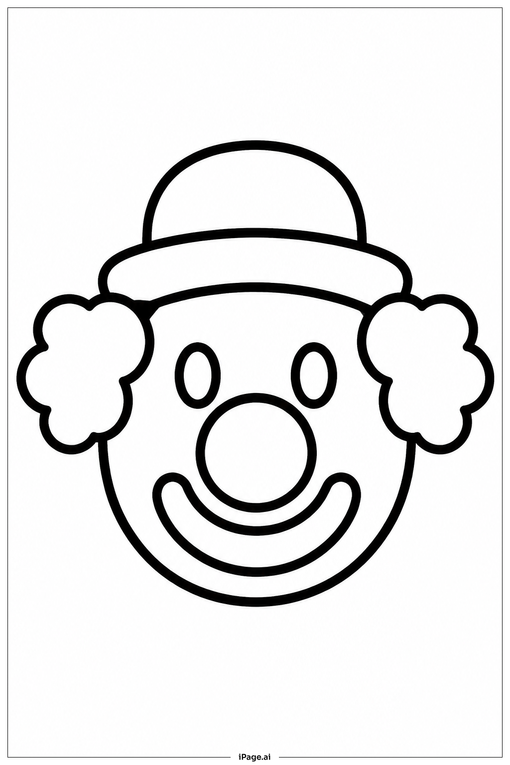  Happy Birthday Clown Nose Coloring Page 