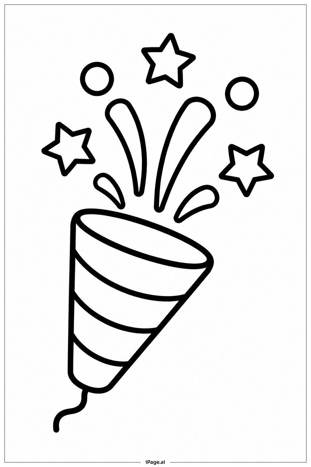  Happy Birthday Confetti Popper Coloring Page 