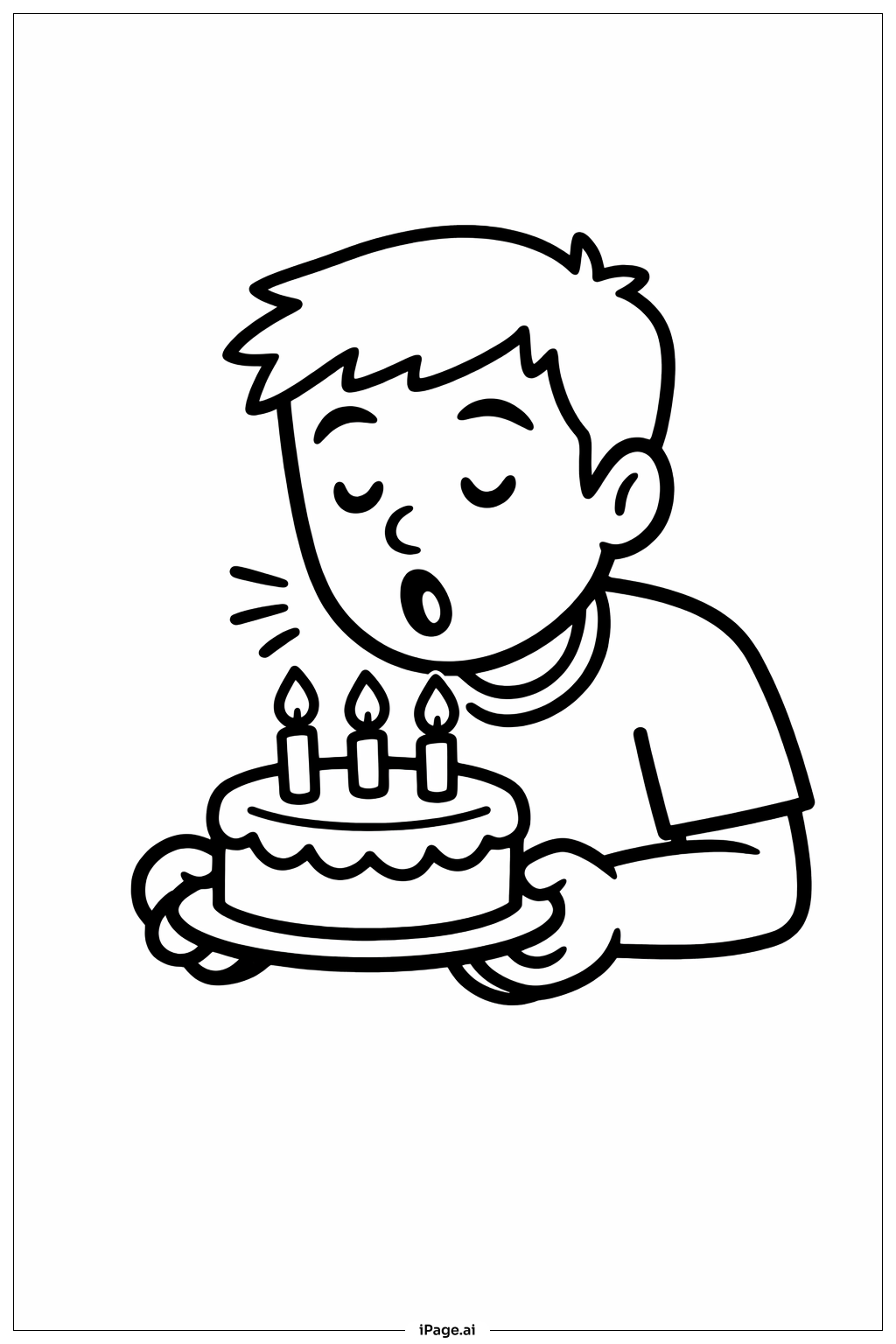  Trang tô màu Sinh Nhật Vui Vẻ Bố Thổi Nến 