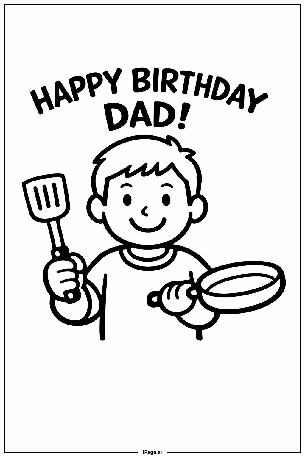  Trang tô màu Sinh nhật vui vẻ ba nấu ăn 