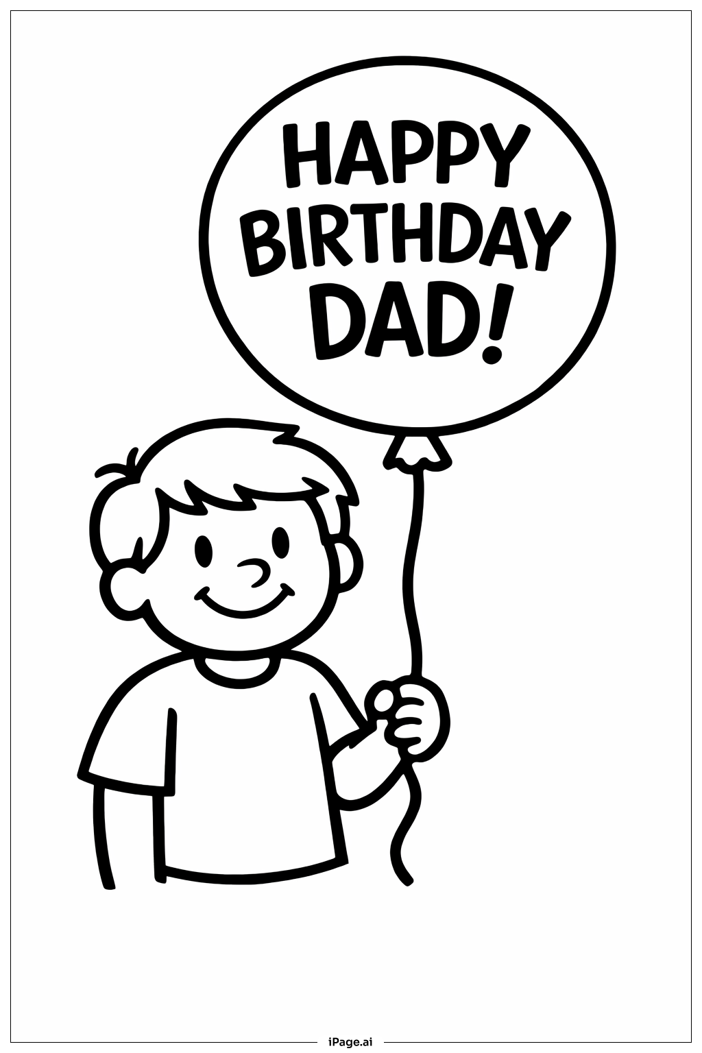  Trang tô màu Sinh Nhật Vui Vẻ Bố Cầm Bong Bóng 
