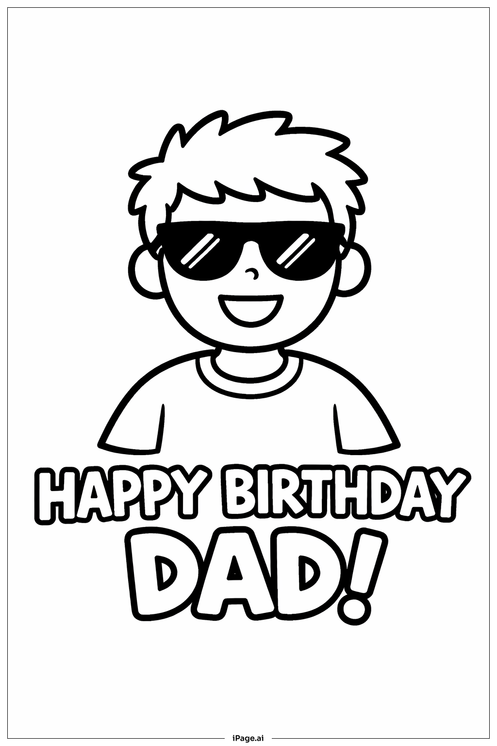  Trang tô màu Chúc Mừng Sinh Nhật Bố Đeo Kính Mát 