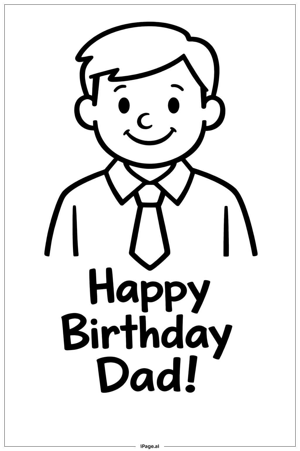  Trang tô màu Chúc Mừng Sinh Nhật Bố Đeo Cà Vạt 