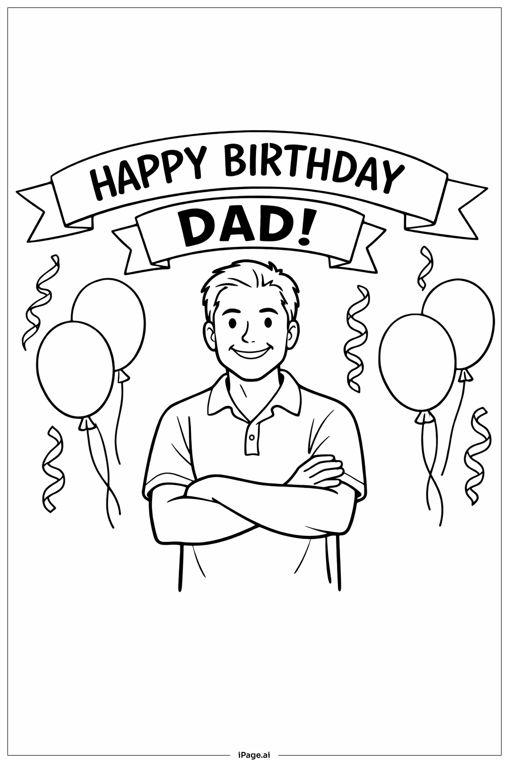  Trang tô màu Chúc Mừng Sinh Nhật Bố Với Băng Rôn 