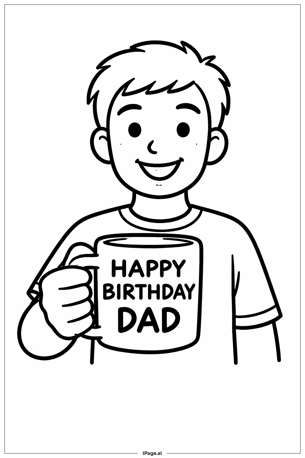  Trang tô màu Chúc Mừng Sinh Nhật Bố Với Cốc 