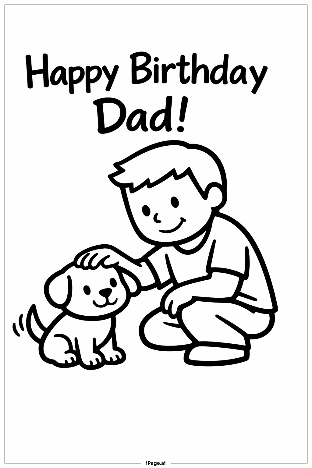  Trang tô màu Chúc Mừng Sinh Nhật Ba Cùng Chó 