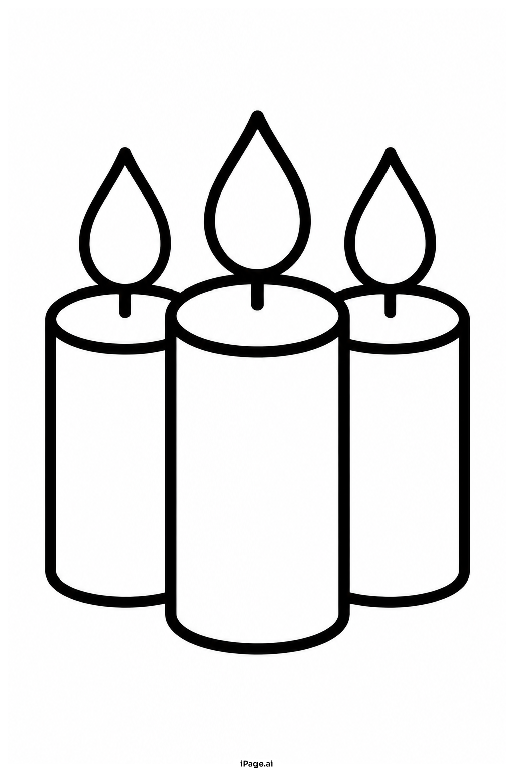  Happy Birthday Large Candle Set Coloring Page 