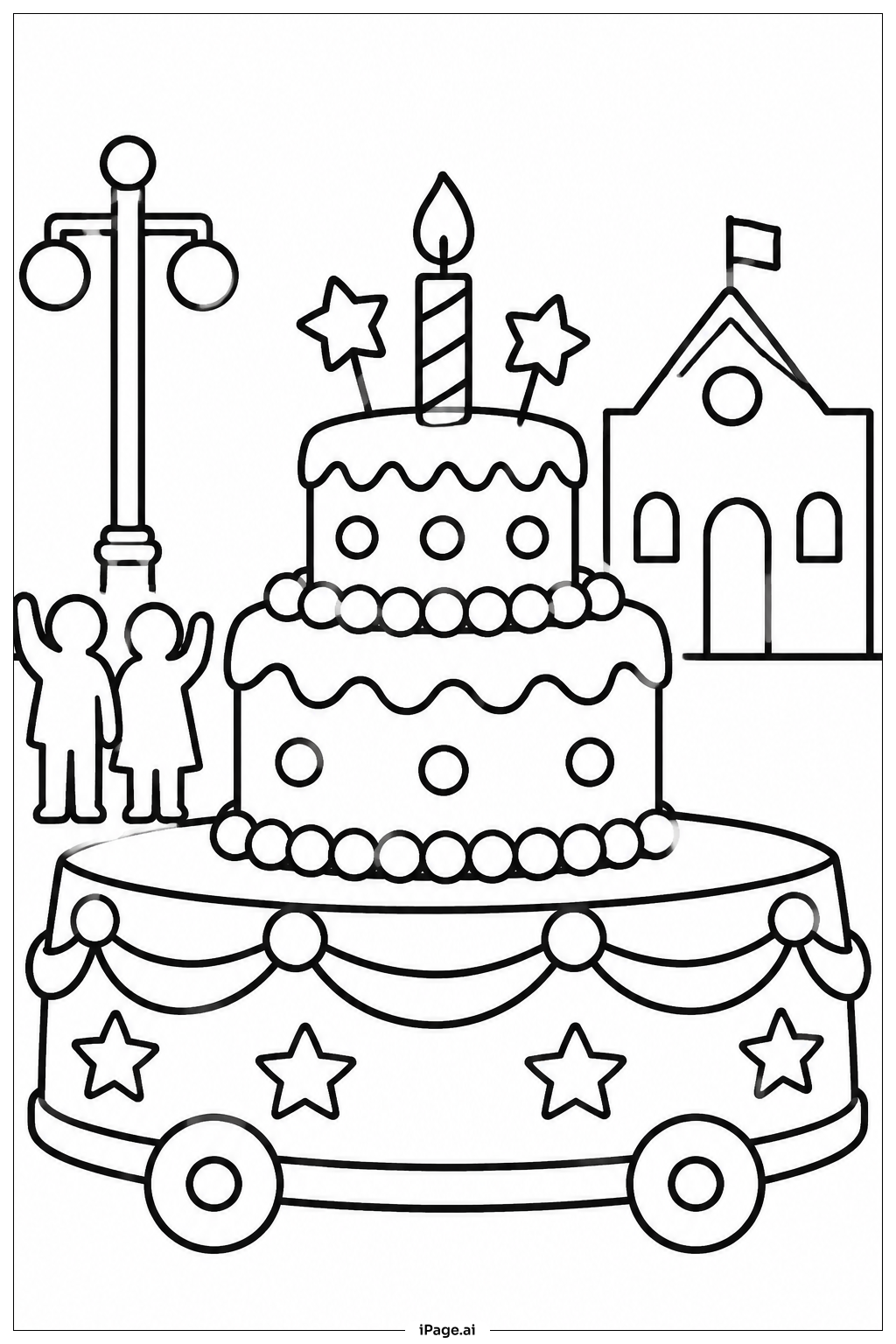  Happy Birthday Parade Float Coloring Page 