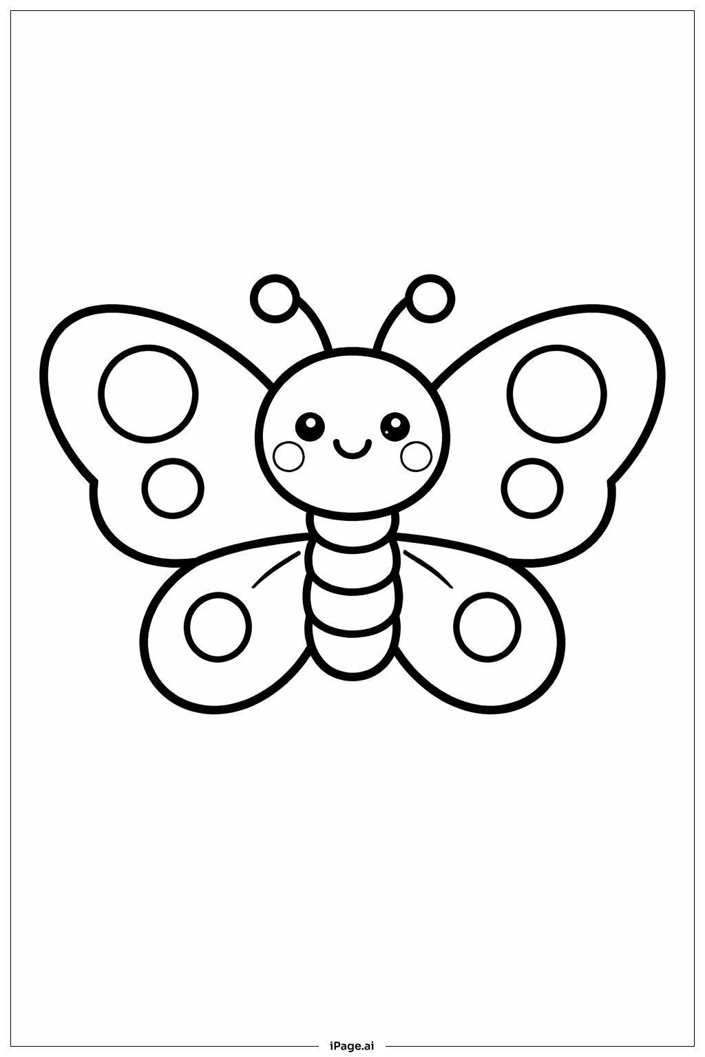Happy Butterfly Coloring Page