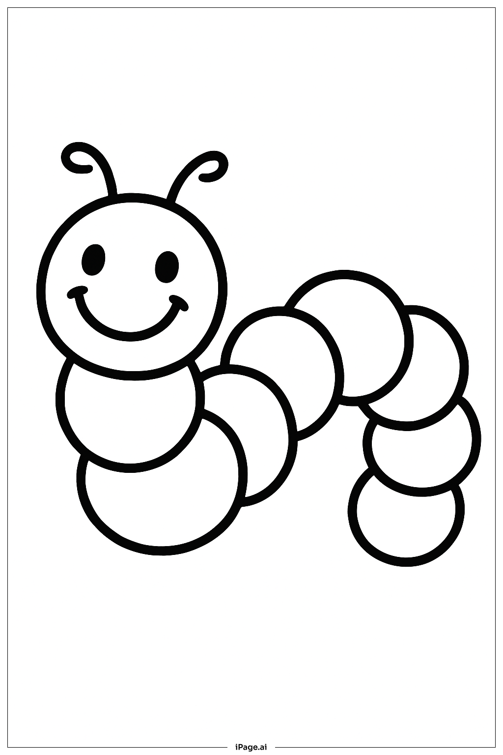  Happy Caterpillar Wiggle Coloring Page 