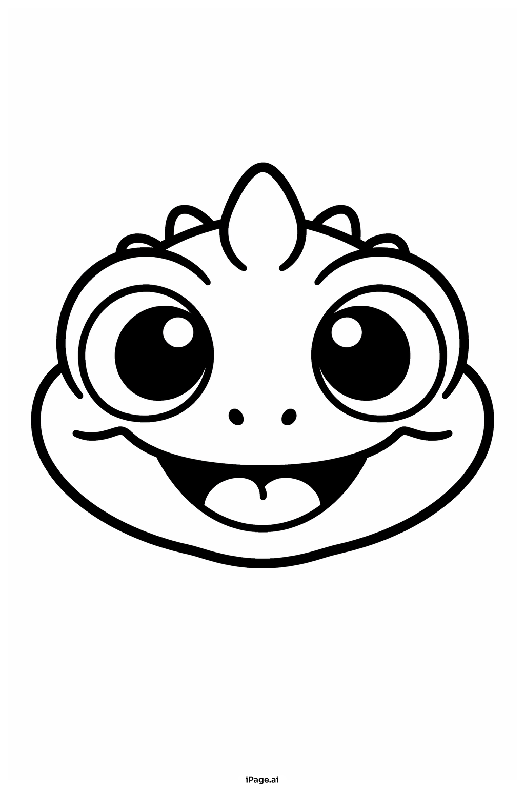 Page de coloriage Visage de Caméléon Heureux