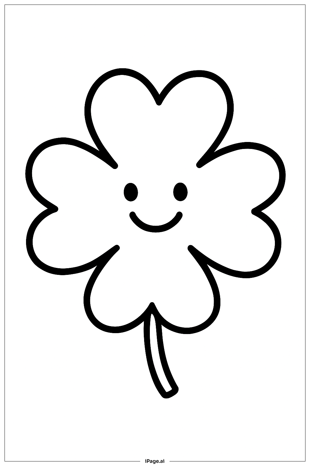 Happy Clover Face Coloring Page