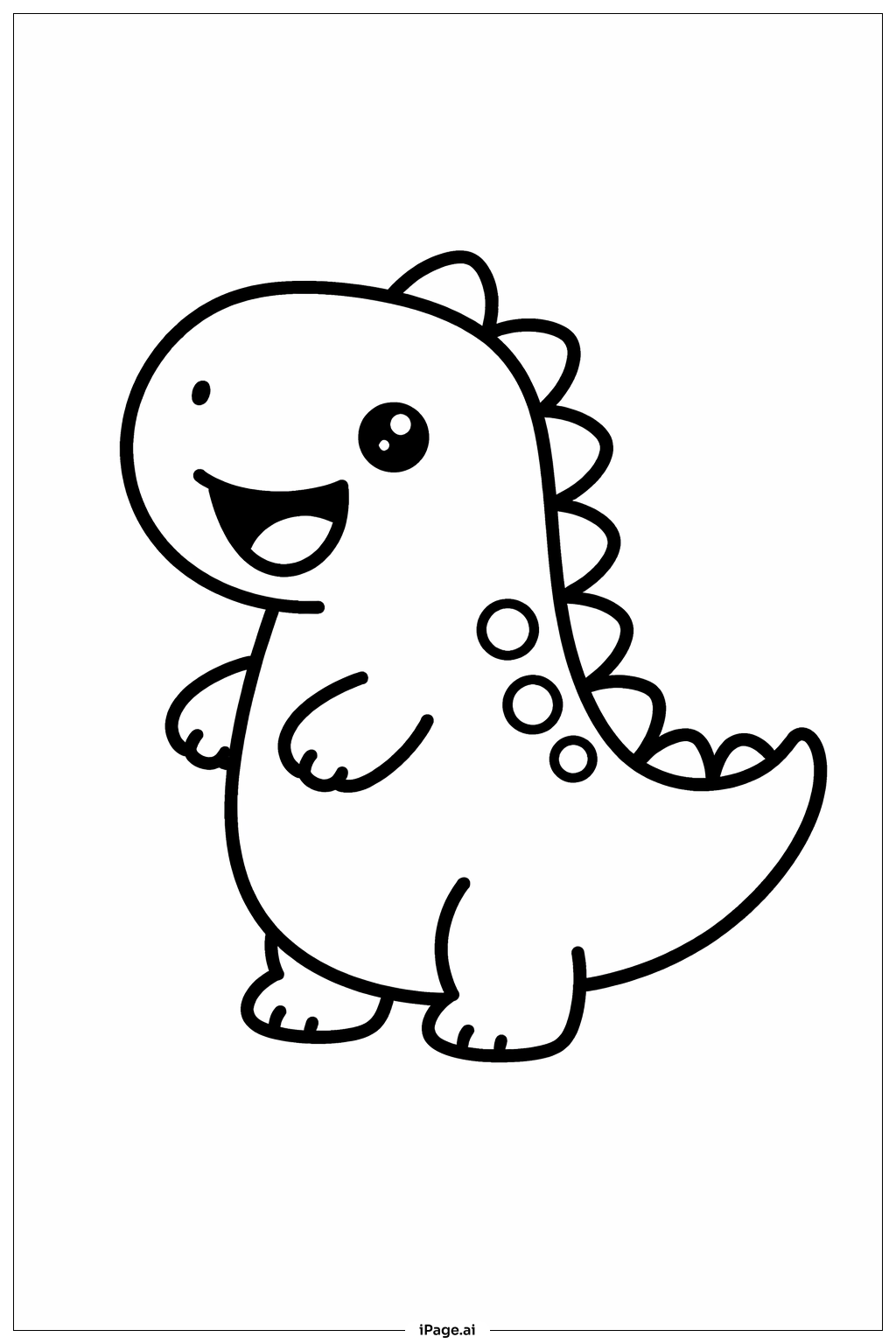 Happy Dinosaur Coloring Page