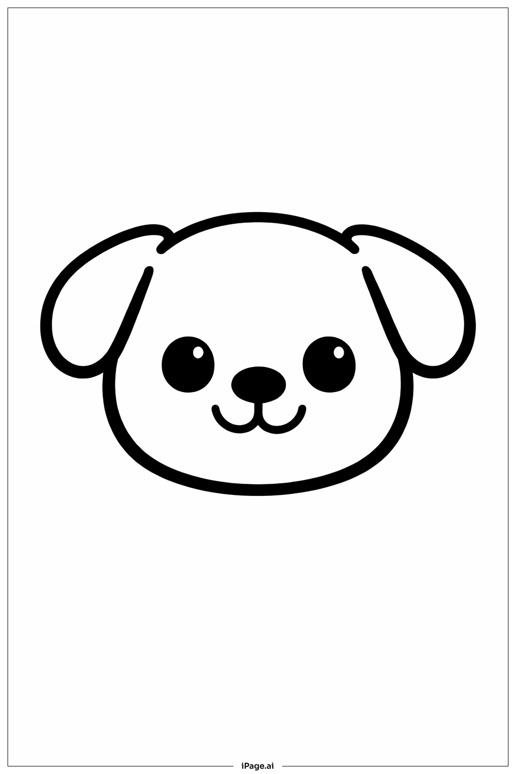  Happy Dog Face Coloring Page 