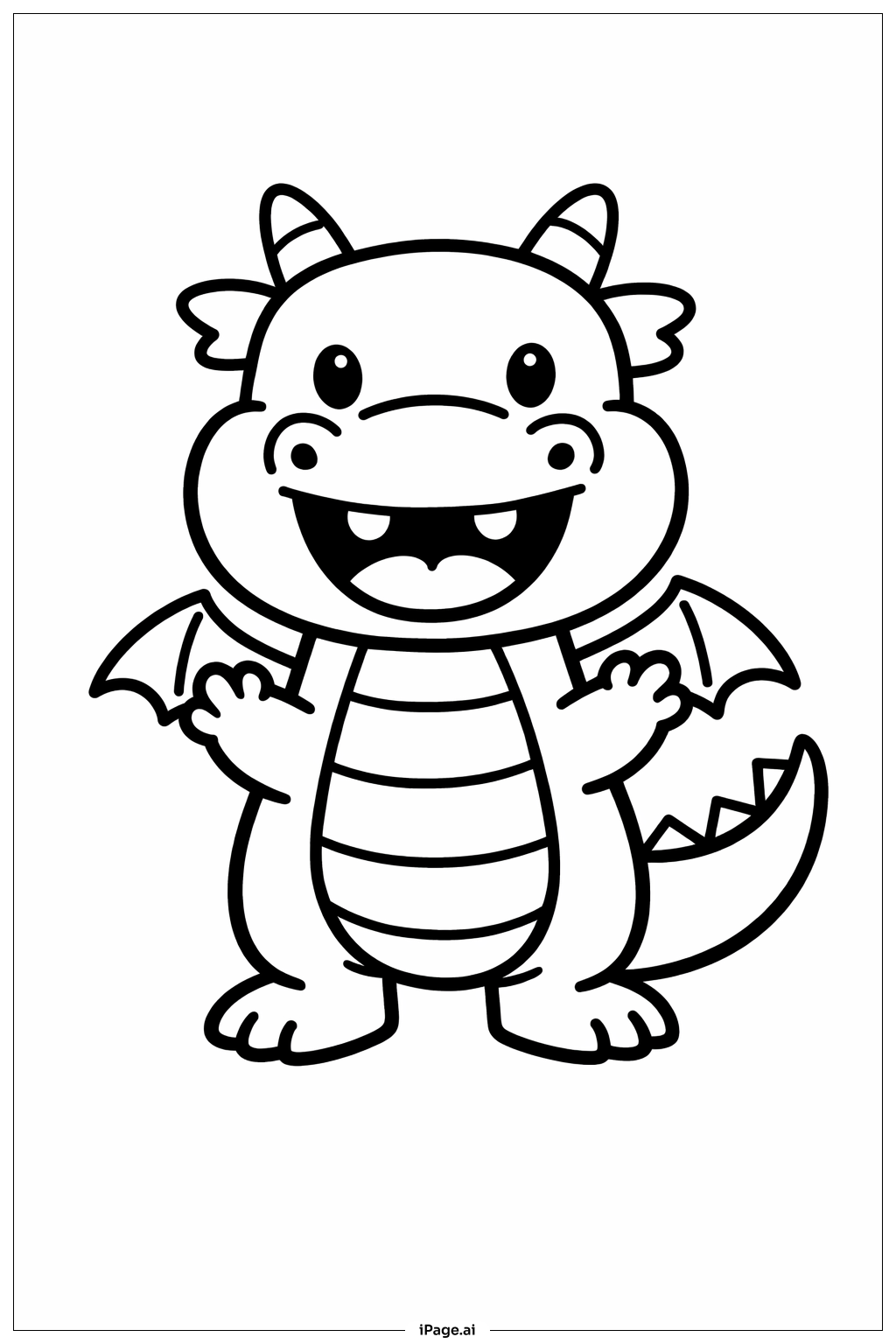  Página para colorir de Sorriso do Dragão Feliz 