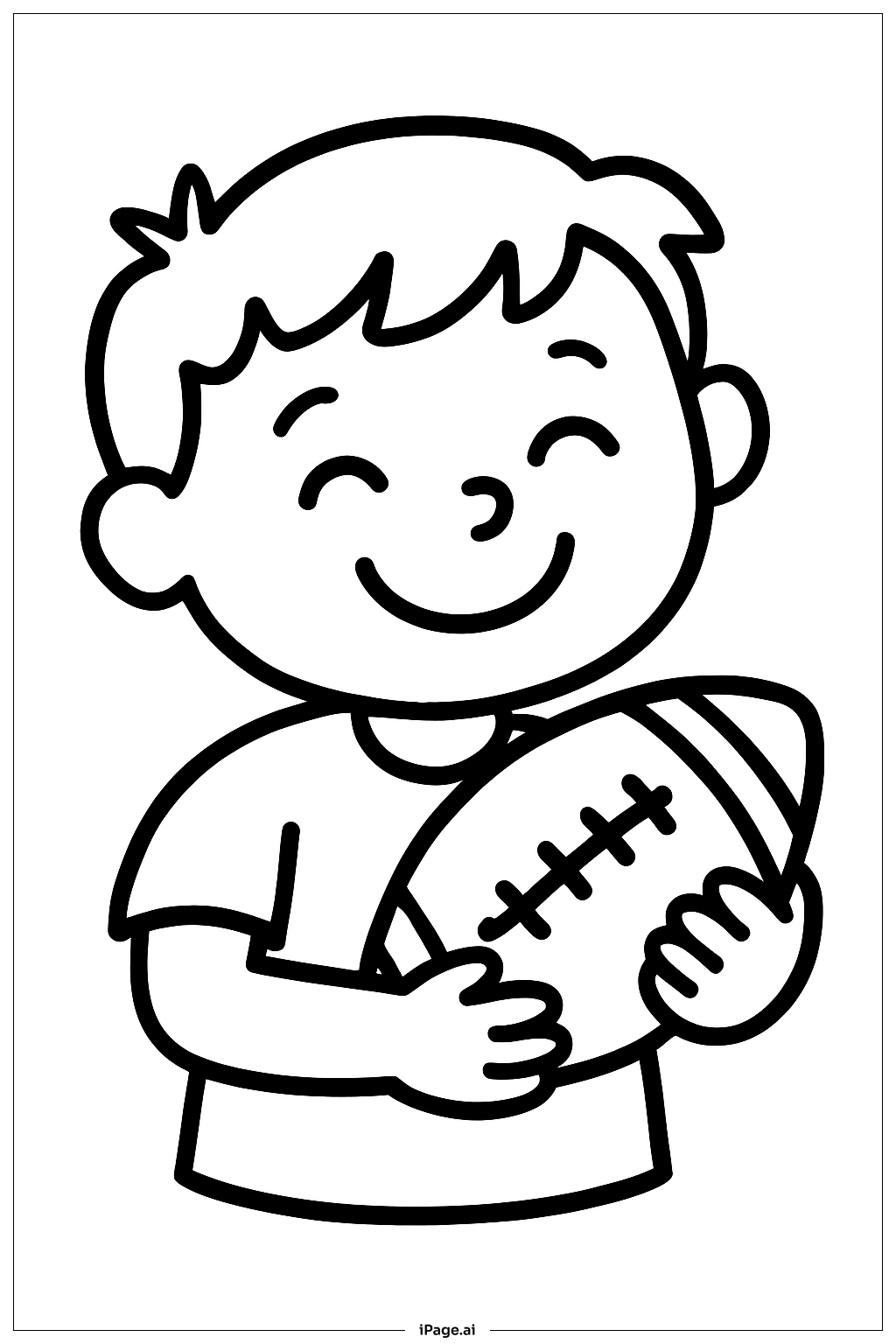  Happy Football Player Coloring Page 