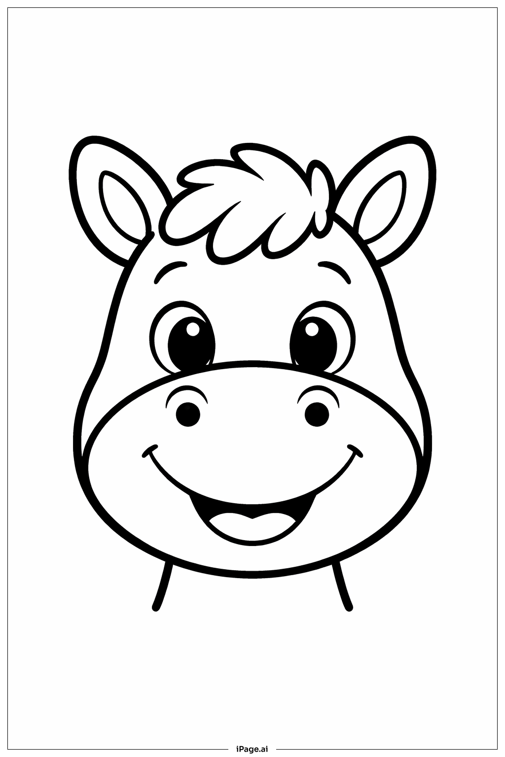 Happy Horse Face Coloring Page