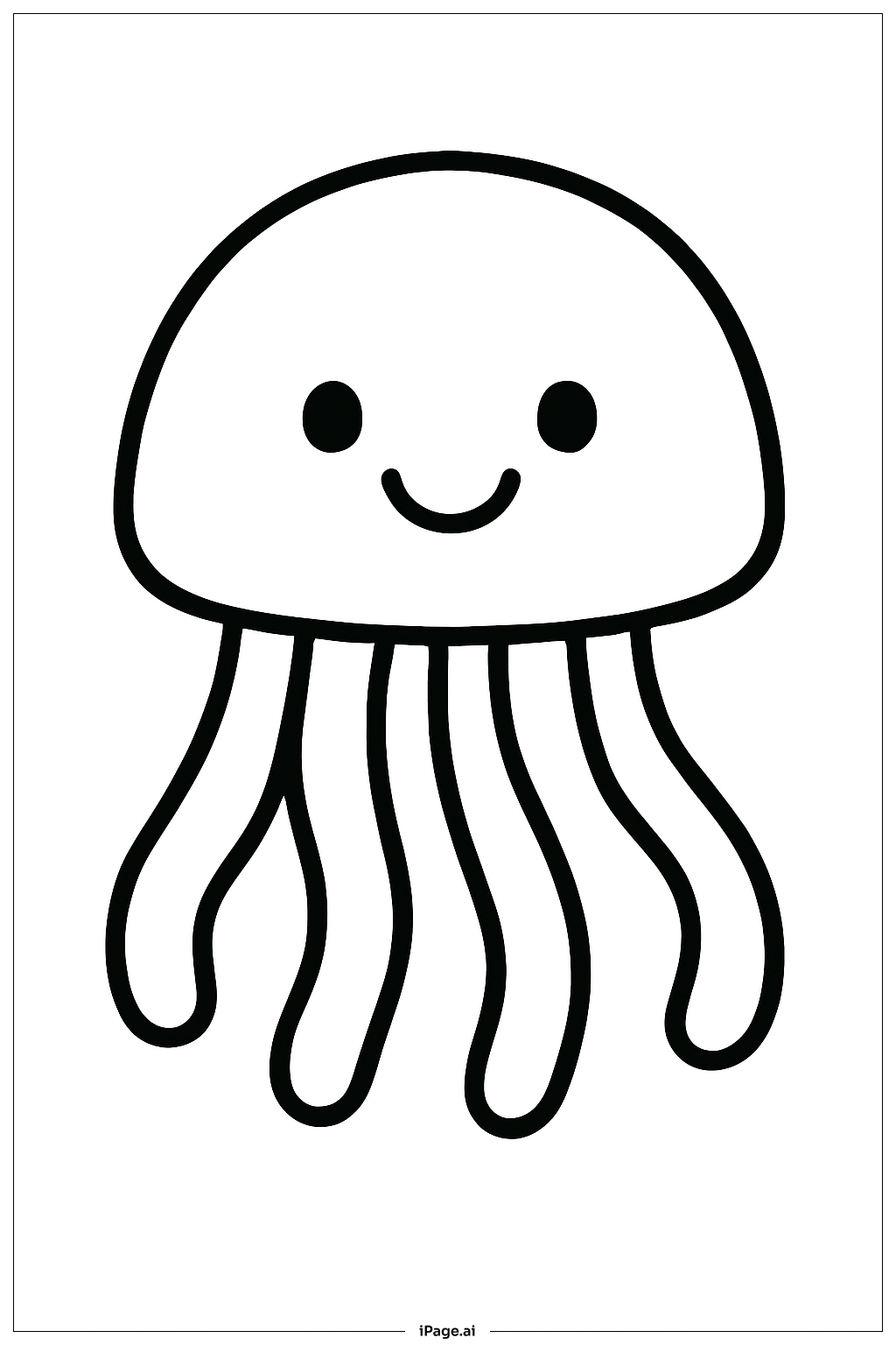  Happy Jellyfish Coloring Page 