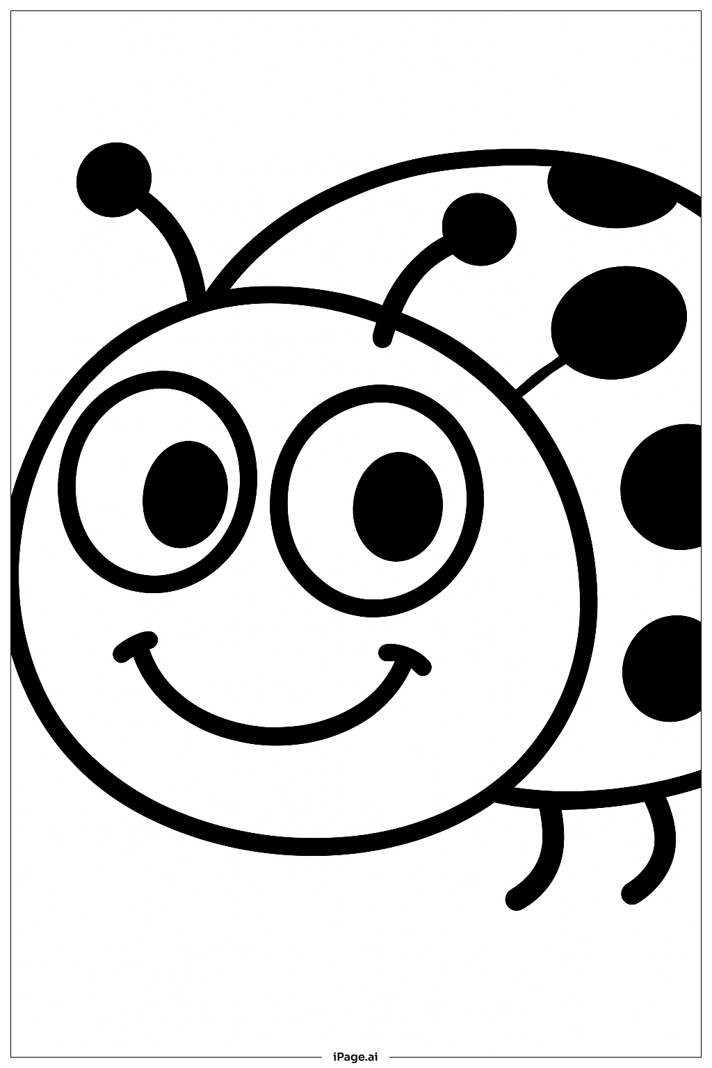  행복한 무당벌레 얼굴 색칠공부 페이지 