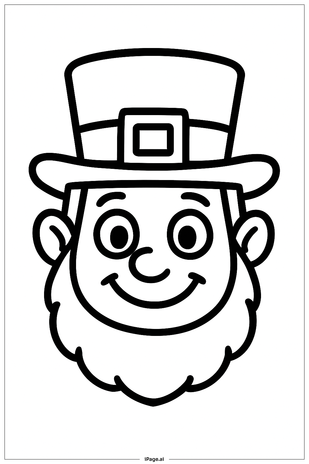  Happy Leprechaun Face St. Patrick's Day Coloring Page 