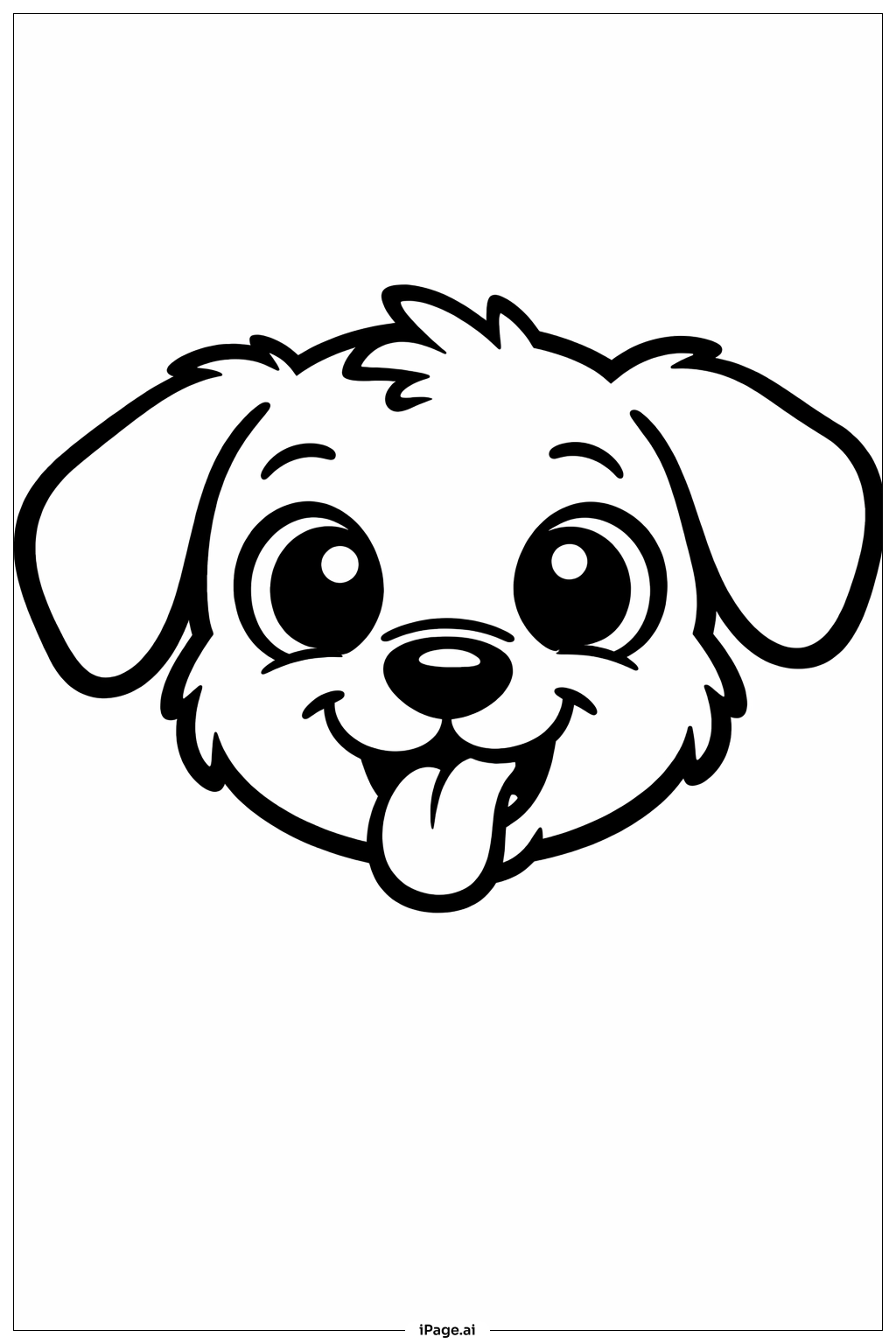  Happy Puppy Face Coloring Page 