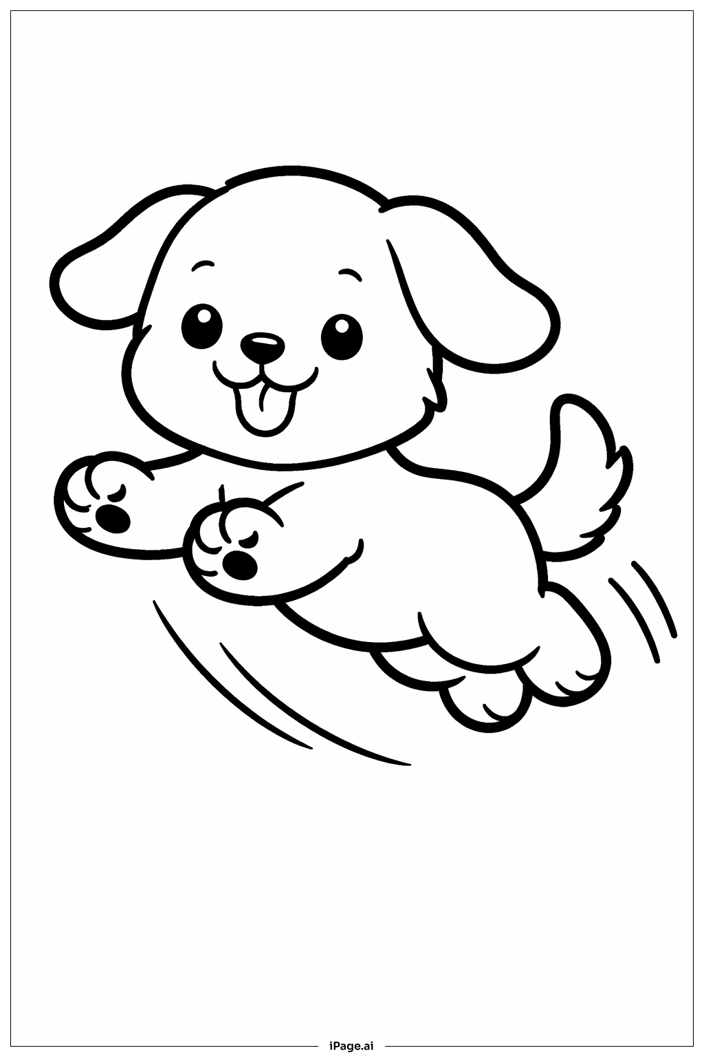  Happy Puppy Jumping Coloring Page 