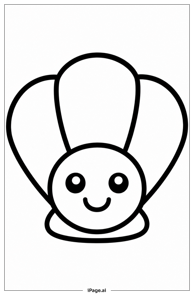Happy Seashell Face Coloring Page