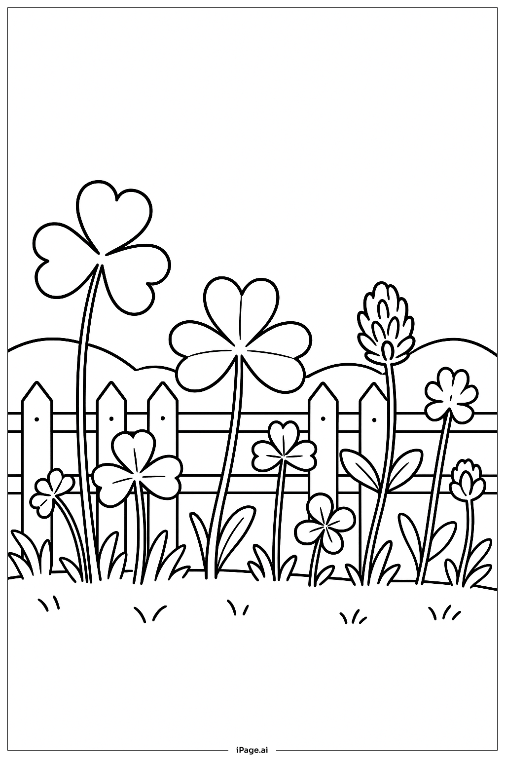  Frohes St. Patrick's Day Kleeblatt Garten Ausmalseite 